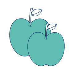 two apple fruit tropical nutrition food health vector illustration image green