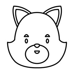 Cute cat head cartoon icon vector illustration graphic design