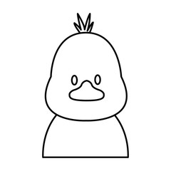 Cute bird head cartoon icon vector illustration graphic design
