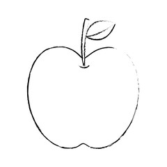 apple fruit fresh food health icon vector illustration
