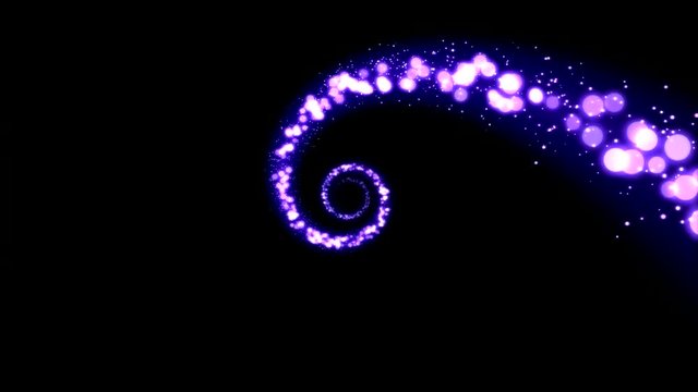 Light Spiral Animation with Particles - Loop Purple