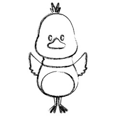 Cute bird with scarf cartoon icon vector illustration graphic design