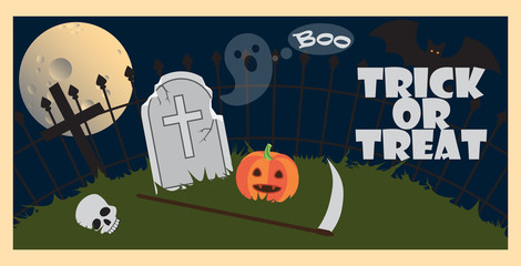 Trick or Treat Halloween on Vector Illustration