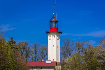 Fototapeta na wymiar Former Baltic Sea lighthouse in Rozewie village, Poland