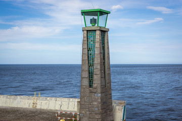 Baltic Sea port entrance light in Gdynia, Poland