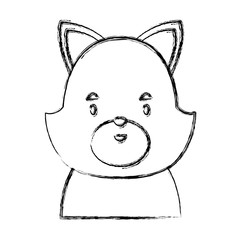 Cute cat head cartoon icon vector illustration graphic design