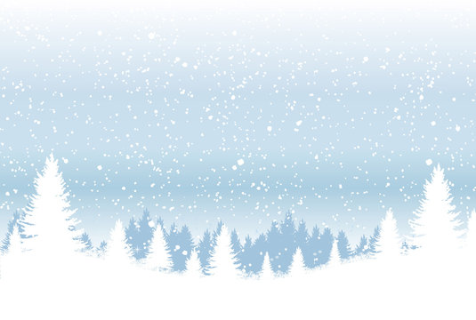 Backdrop with winter forest