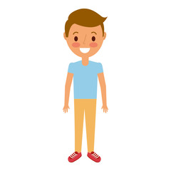 young boy kid smiling happy gesture vector illustration
