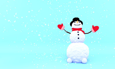 Merry christmas and happy new year greeting card. Space for text. 3D rendering