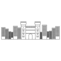 catalonia castle monument famous historic vector illustration