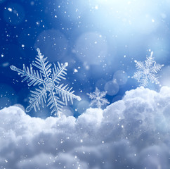 Christmas background - Macro snowflake