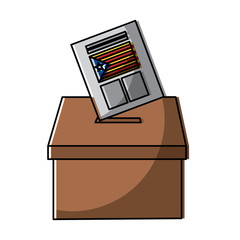 vote box ballot catalonia democracy referendum independence vector illustration