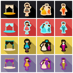 Web icon set - Wedding, marriage, bridal