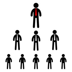 Businessman icon in pyramid. Stick man. Workforce. People icon. Vector illustration