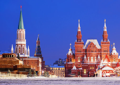 Winter view of the Red Square in Moscow