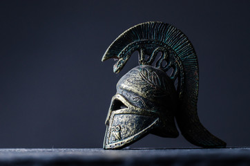 roman helmet on a black background