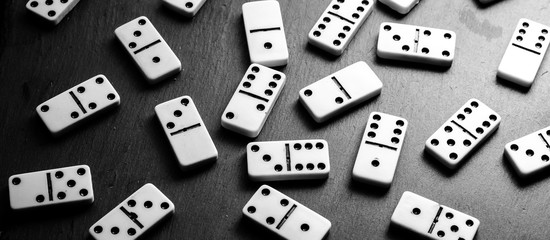 game in the domino, on the black background