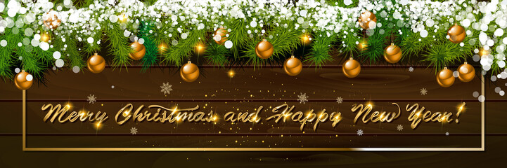 Happy New Year, panoramic banner.