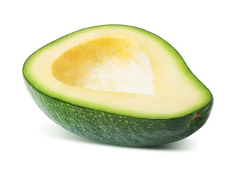 Half of avocado fruit isolated