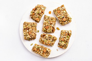 Granola bar. Healthy breakfast.