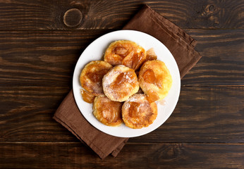 Fritters, curd cheese pancakes