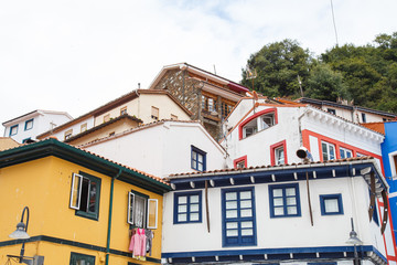 Nice views of the houses of Cudillero, small fishing village in Asturias, Spain. 