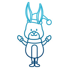 Fototapeta na wymiar Christmas cute bunny cartoon icon vector illustration graphic design