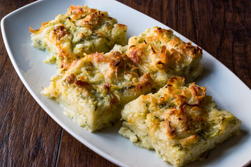 Turkish Borek with Zucchini and Cheese.