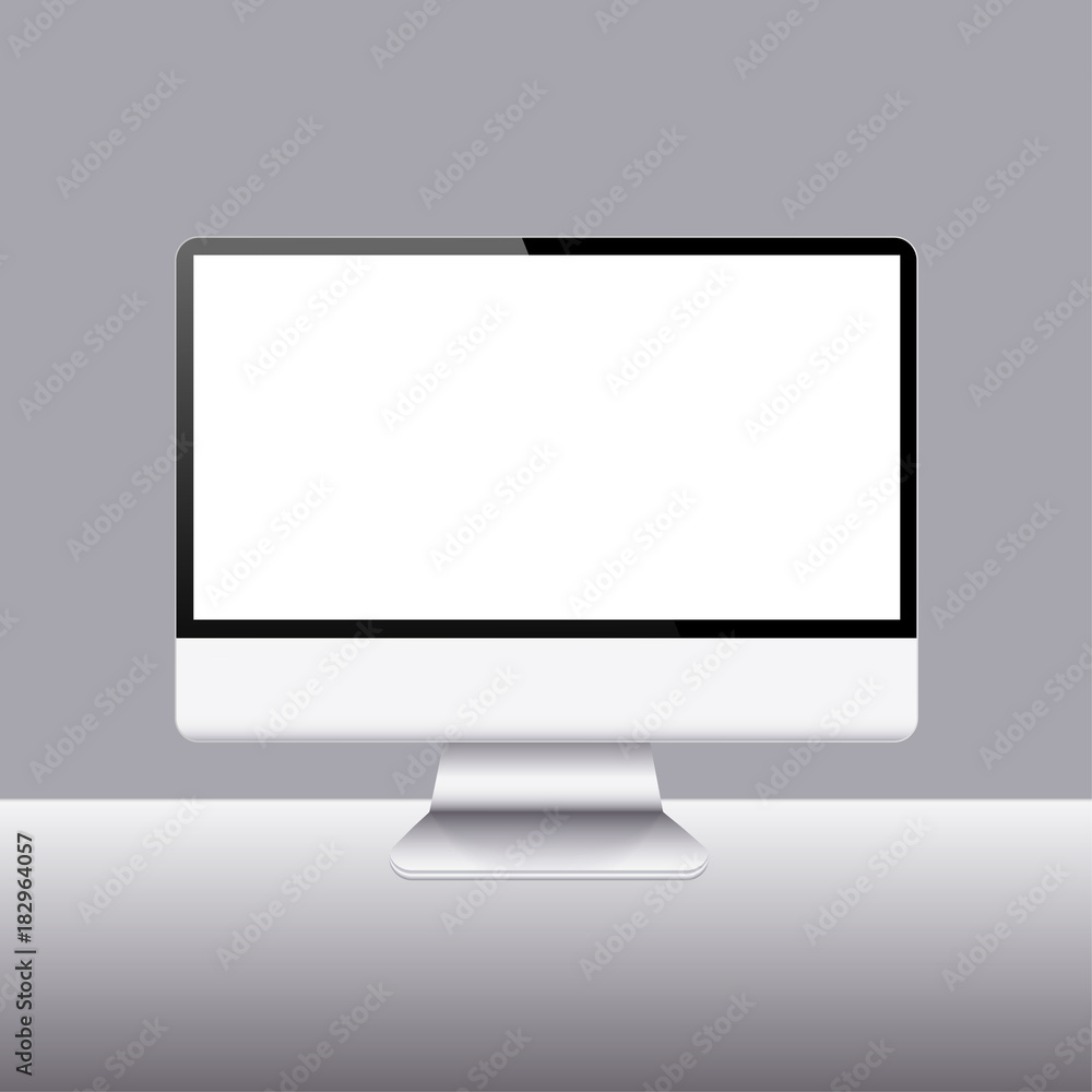 Poster vector modern realistic computer monitor icon