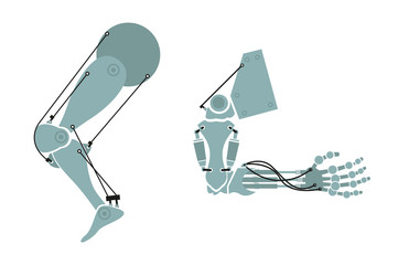 arm and leg work. part of the robots. robotics.