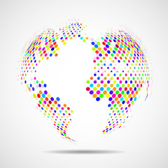 Abstract globe earth of colorful circles. Vector