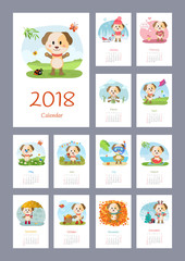 Calendar 2018 year with dog
