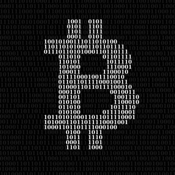 Abstract sign bitcoin of binary code. Vector