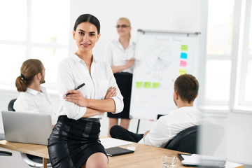 Obraz premium Business People. Portrait Of Woman In Office