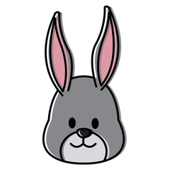 Obraz premium Cute bunny head cartoon icon vector illustration graphic design