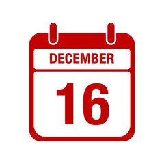 Fototapeta premium 16 december calendar red icon