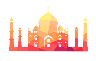 Famous Indian Building of Taj Mahal Illustration