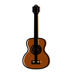 Fototapeta premium Acoustic guitar music instrument icon vector illustration graphic design