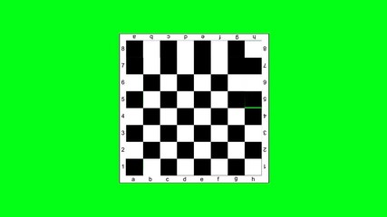 on the chessboard of cells turn over at a time,replacing one one.used green background.animated video - Powered by Adobe
