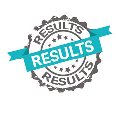 Results stamp on blue and grey color. Sign.Seal.