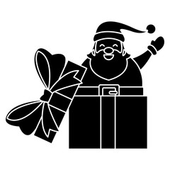 Santa claus in giftbox icon vector illustration graphic design