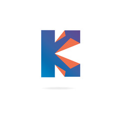 Letter K logo. Design template elements, paper