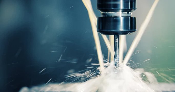 machine tool in metal factory with drilling cnc machines