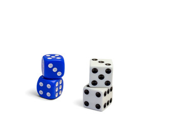 Many Dices for board games, isolate on white