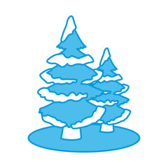 Trees pines with snow icon vector illustration graphic design