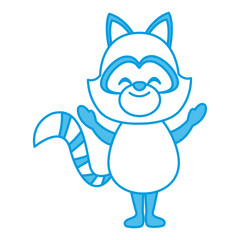 Cute raccoon cartoon icon vector illustration graphic design