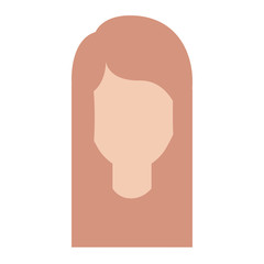 faceless woman with long layered hairstyle in colorful silhouette vector illustration