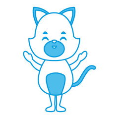 Fototapeta premium Cute cat cartoon icon vector illustration graphic design