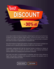 Best Discount -30 of Promo Poster with Text Label