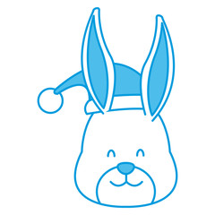 Christmas cute bunny cartoon icon vector illustration graphic design